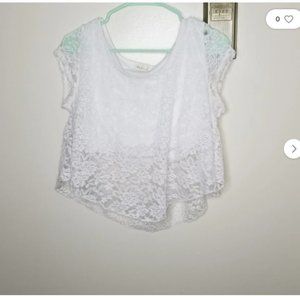 Lace White Crop top